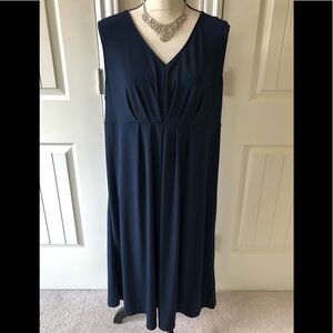 George Navy Stretch Sleeveless Flowy Flattering Dress Size XL